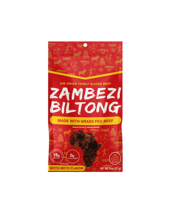 Biltong - Thin Sliced Air Dried Beef - Zambezi Biltong's Moto Moto Flavor