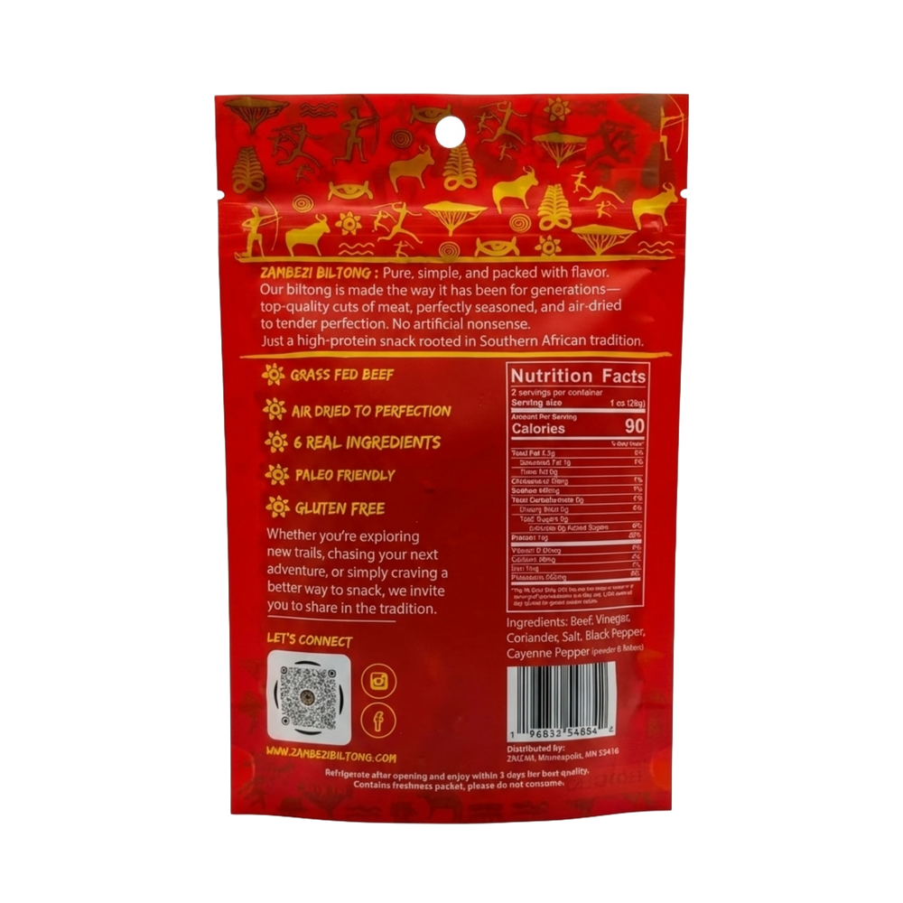 Zambezi Biltong Thin Sliced Beef - Moto Moto (Spicy) Flavor Zambezi Biltong Thin Sliced Beef - Moto Moto (Spicy) Flavor