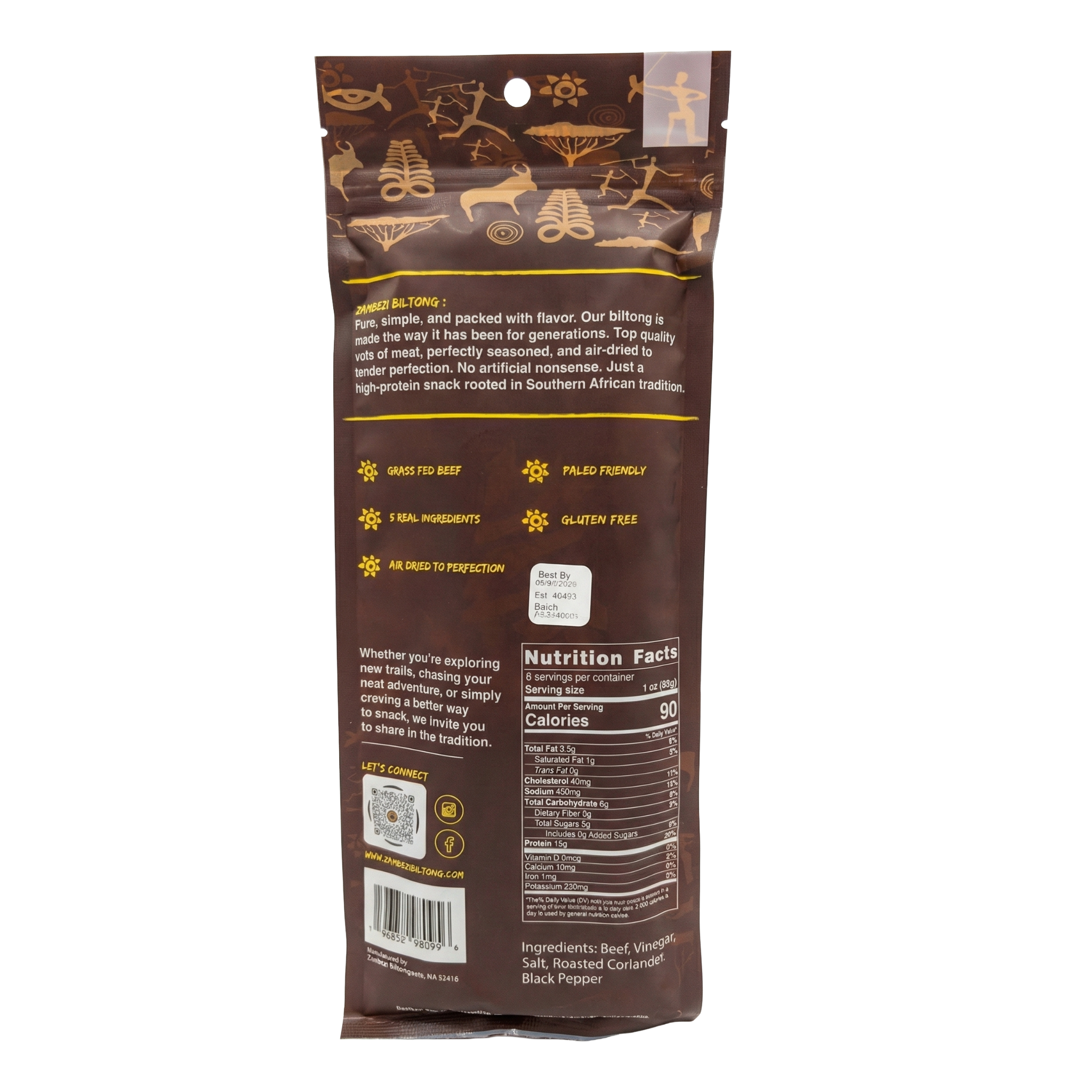 Zambezi Biltong Charcuterie Slab - Traditional Flavor